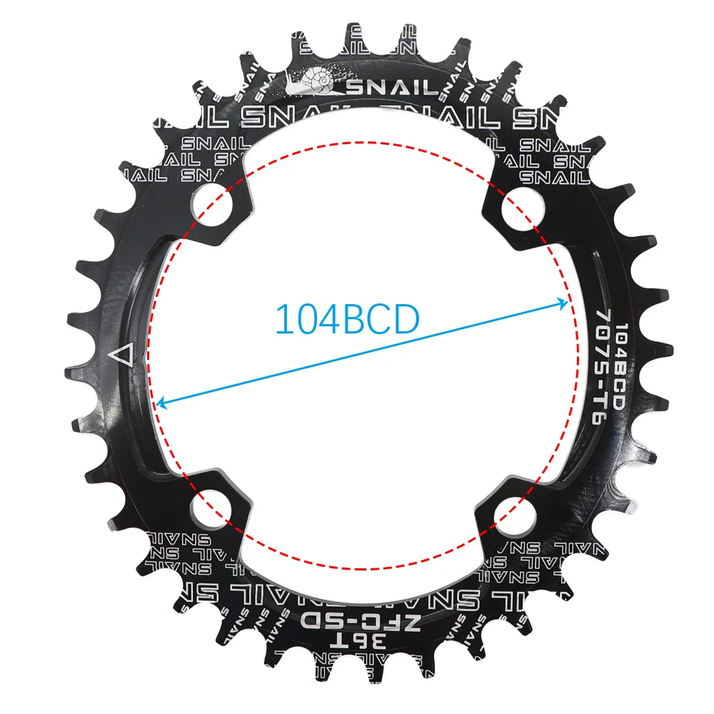 SNAIL Bike Narrow Wide Round Oval Chainring Ring BCD 104mm 30T32 34 36 38 40 42T 