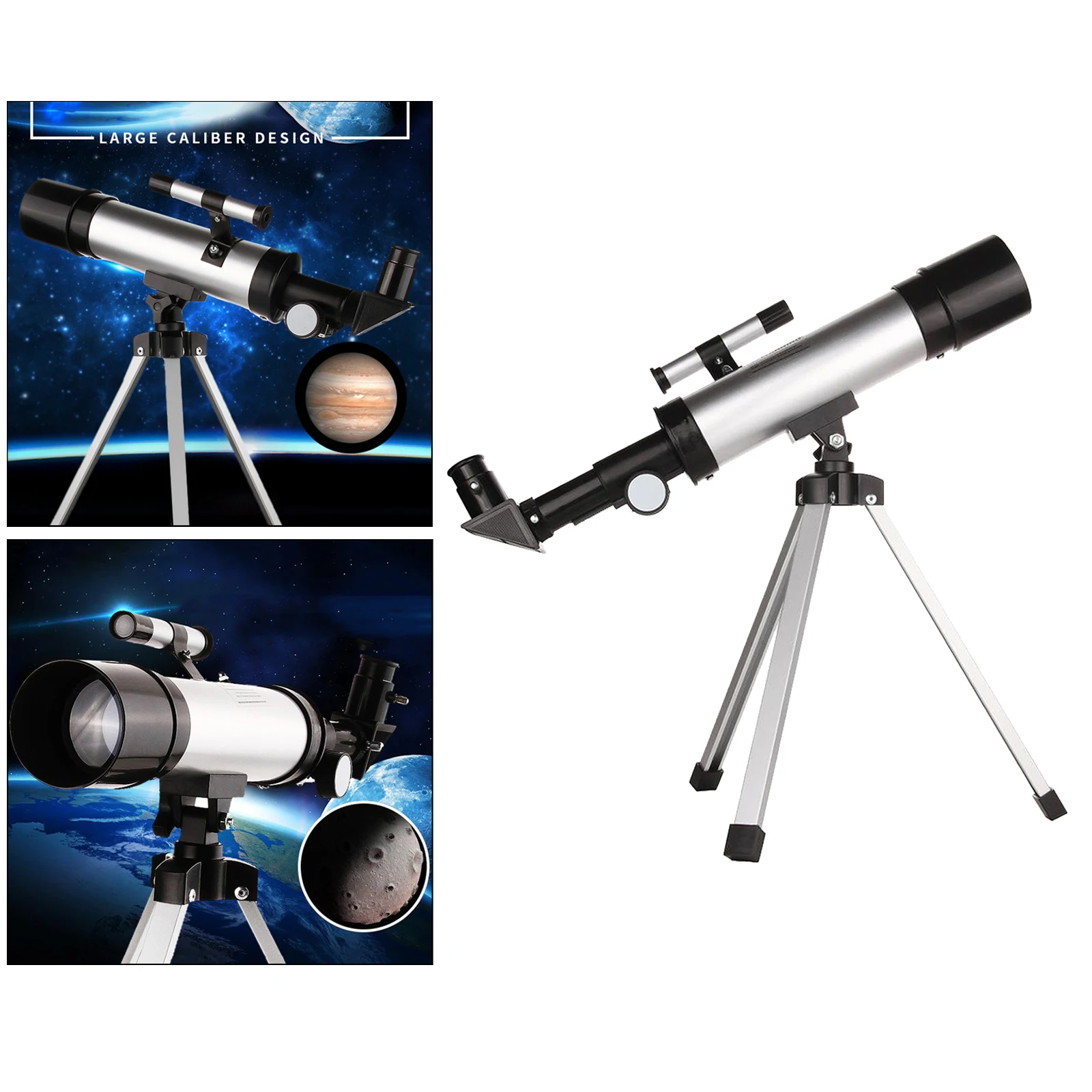 F36050 Zoom 90X Astronomical Reflector Telescope Set w/ Tripod Finder Scope