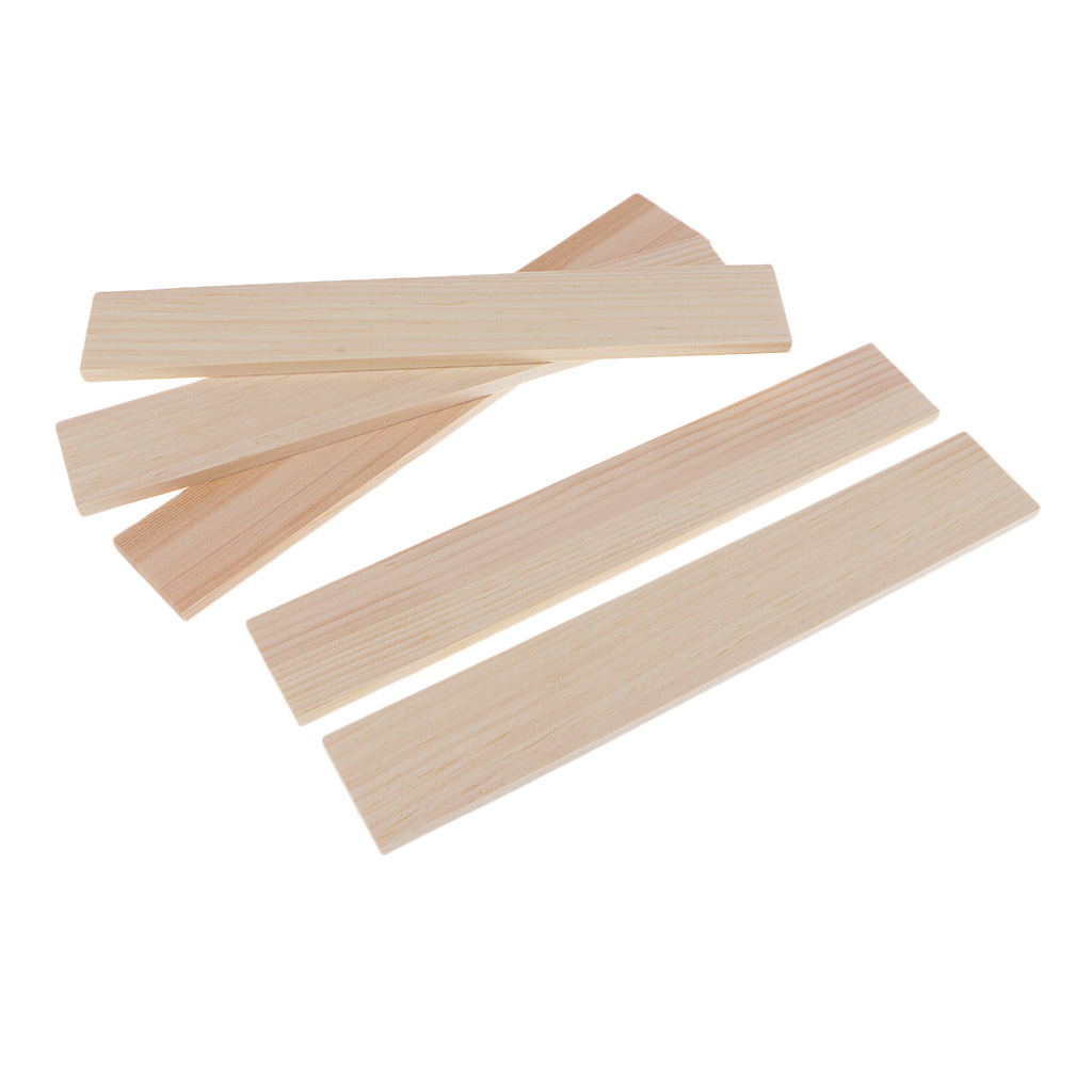 5 Pieces Wooden Craft Wood Sticks Dowels Rods Wood Plaque for Model Making Woodcraft Woodworking DIY Craft 250x40x6mm