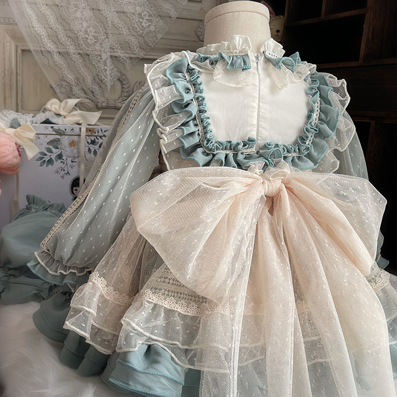 Spanisch Kinder Mädchen Kleid Winter Kleid für Mädchen Mode Festival Süße Kleid Party Kleider für Mädchen Weihnachten Lolita Kleid – Detail 6
