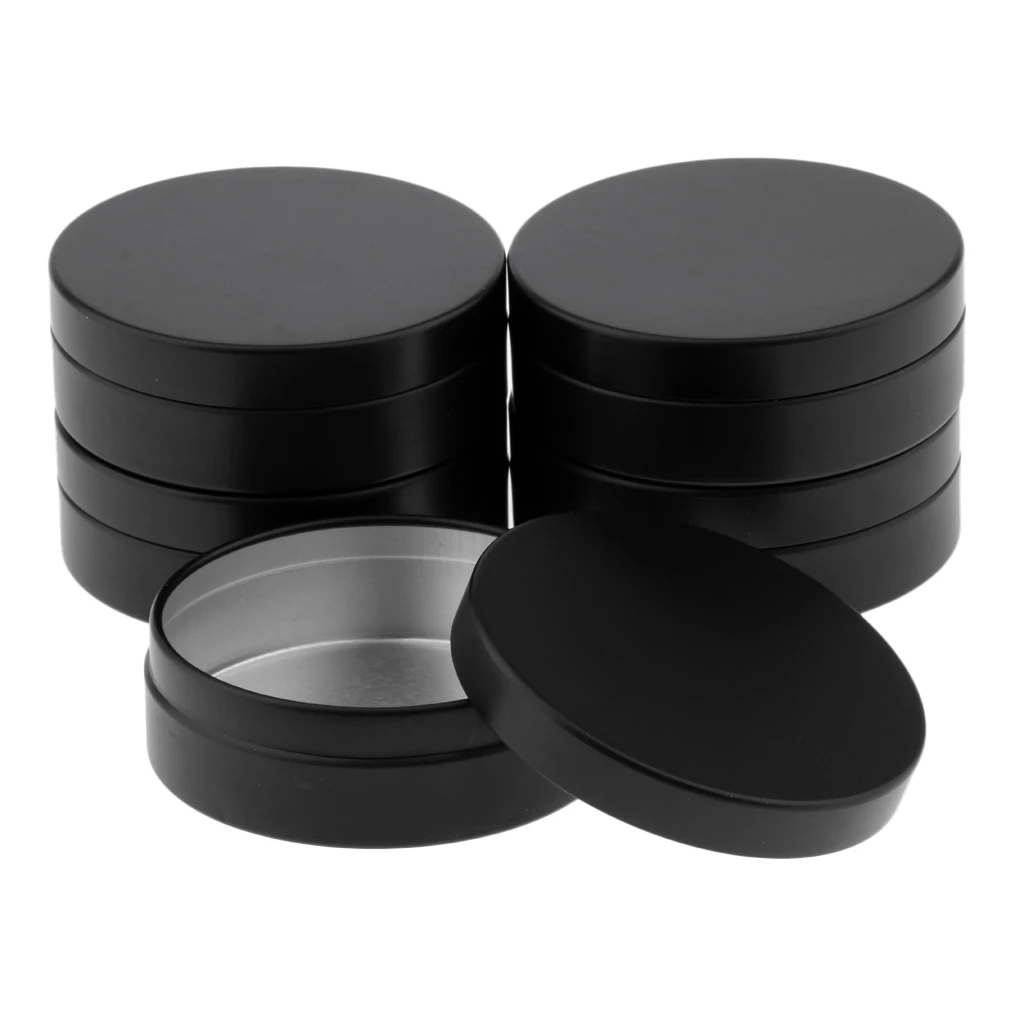 5 Pieces 3.5 Oz Shallow Round Tin Can Pressure Fit Cap Aluminum Containers for