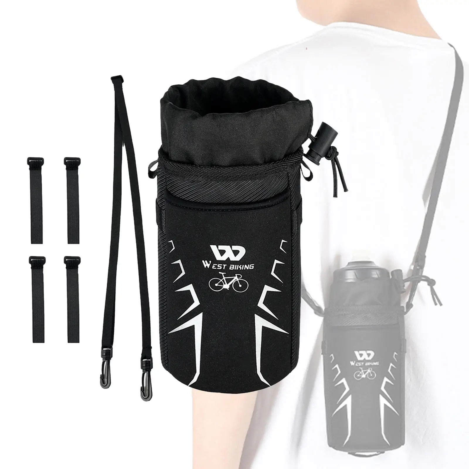 Durable Bicycle Handlebar Bag Water Bottle Holder Bike Drink Cup MTB Scooter Kettle Pouch for Cycling Commuting Equipment