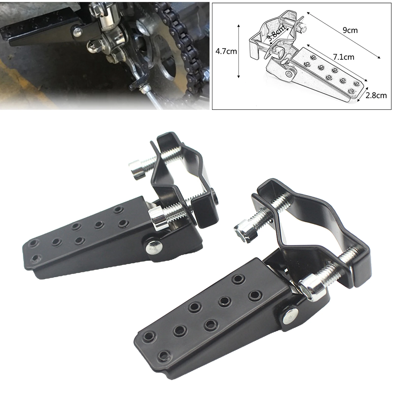 Motorcycle Foot Pegs Pedals Universal 25mm-30mm Folding High quality Spare Parts High Performance