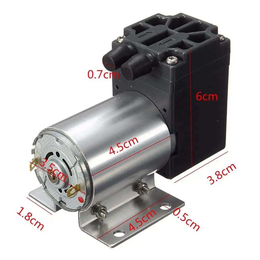 Iron​ DC 12V Miniature Vacuum Pump Suction Pump 5L/min 120kpa With Holder Accs