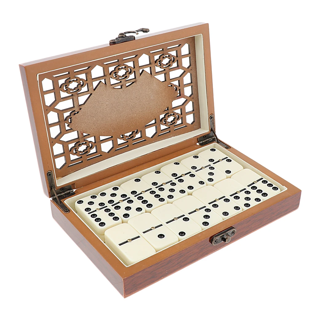 Retro Dominoes Case Holder Set of 28 Traditional Board Travel Game Gift KidsToy