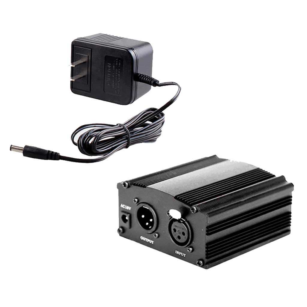 1 Channel 48V Phantom Power Supply w/ Adapter for Condenser Microphones