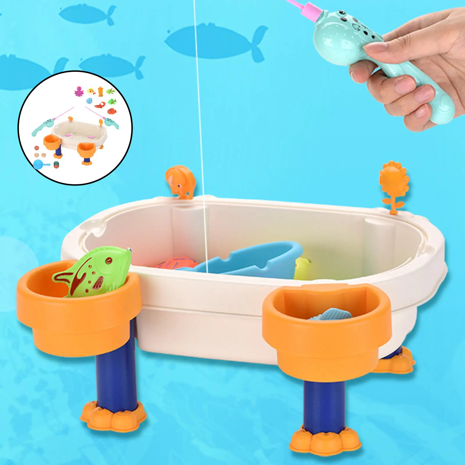 Ocean Floating Fish Colorful Animals,  Fishing Games, Bathtub Games Suitable for Children