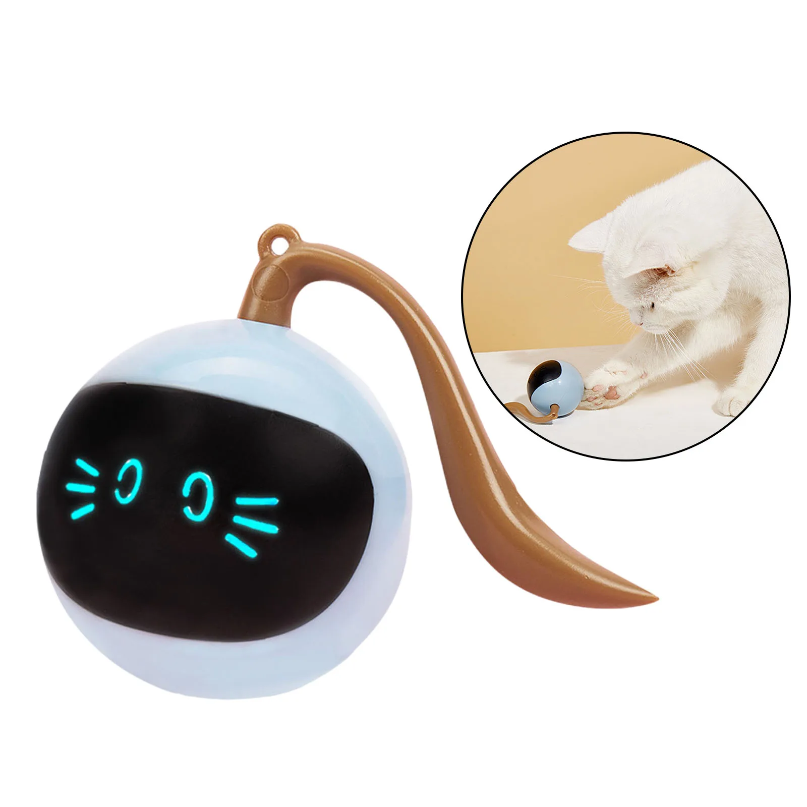 Interactive Cat Toys LED Self Rotating Ball Toys USB Rechargeable Automatic Rolling Ball Toy r Cat Kitty Pet Entertainment Toy