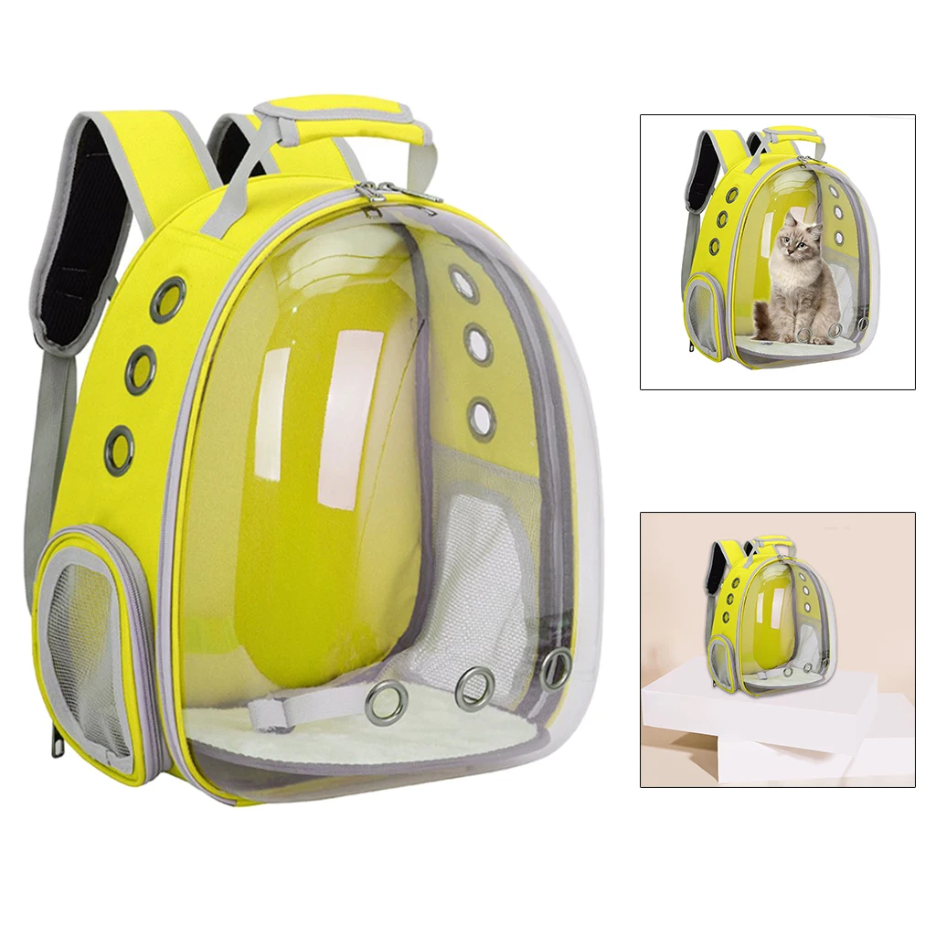 Waterproof Cat Backpack Carrier, Clear Pet Bubble Carry Bag, Portable Ventilated Cat Small Dog Carrier, Outdoor Capsule Bag