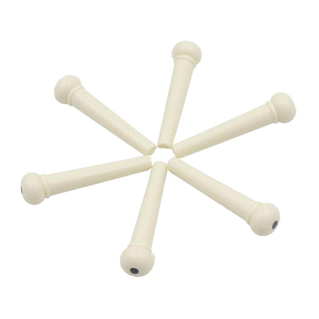 6 Pieces Wood Bridge Pins Guitar String Pegs for Acoustic Folk Guitar Parts