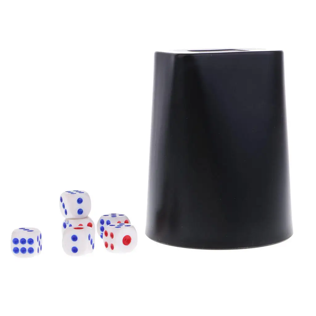 Rhombus Dice Cup with 6Pcs Dices for KTV Bar Pub Casino Game