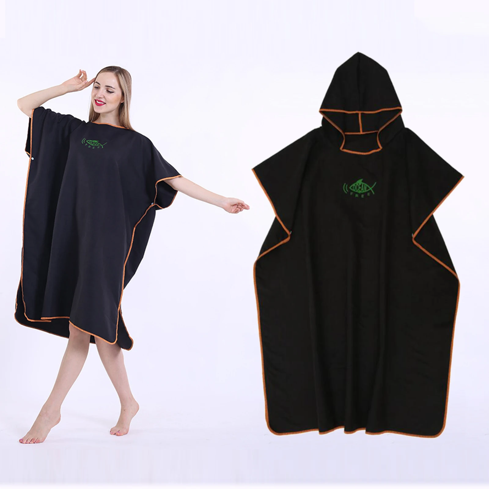 Ultralight Surf Poncho Changing Robe 110x90cm Swimmer Beach Hooded Cloak