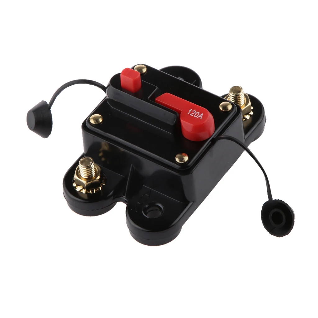 Car Auto Marine Inline Circuit Breaker 120 AMP Manual Reset Audio Fuse Holder Safety Protection