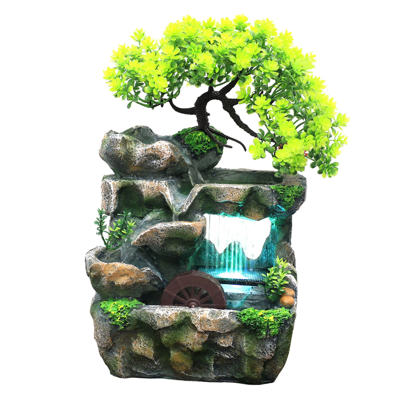 relaxamento, fontes d'água em cascata, bonsai rockery, ornamento zen