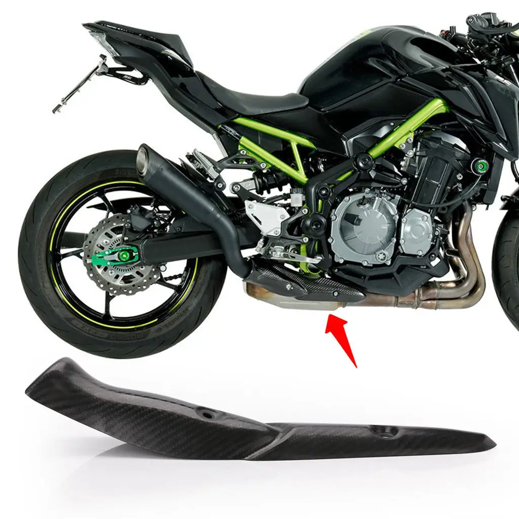 Protección térmica for motocicleta Sistema de escape de la motocicleta Cubierta de silenciador con protección térmica de fibra de carbono for Z900 17-19