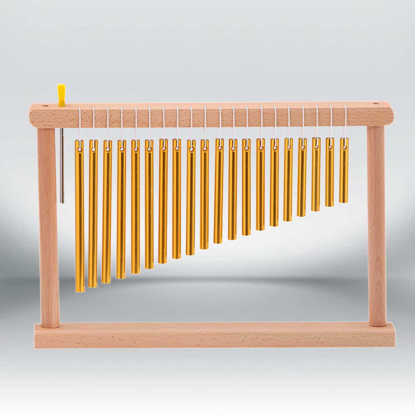 1Set Golden Bar Chimes 36 Bars Single-row Wind Chime and Mallet Classroom Music Meditation for Children Enjoying Music