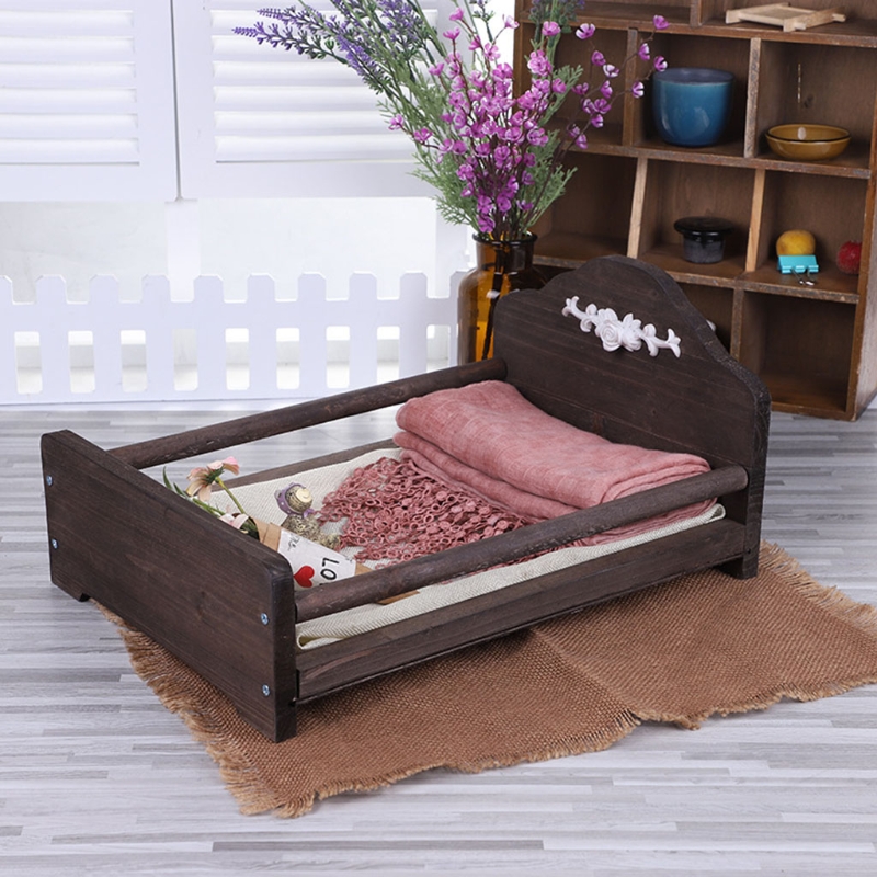 Cama do Bebê Berço de Madeira Recém-nascido Posando Destacável Mini Foto Tiro Adereços Infantil Fotografia Acessórios T5ec 36 Cheap Fotografia de recém-nascidos