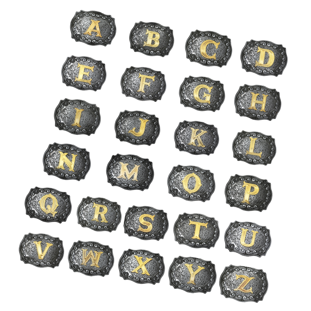 Men Western Cowboy Texas Rodeo Belt Buckle Gifts Jewelry Initial Letters A-Z
