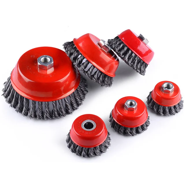 Angle Grinder Steel Wire Brush Grinding Derusting Polishing Cleaning Steel  Wire Wheel Copper Plated Steel Wire Brush 100 125