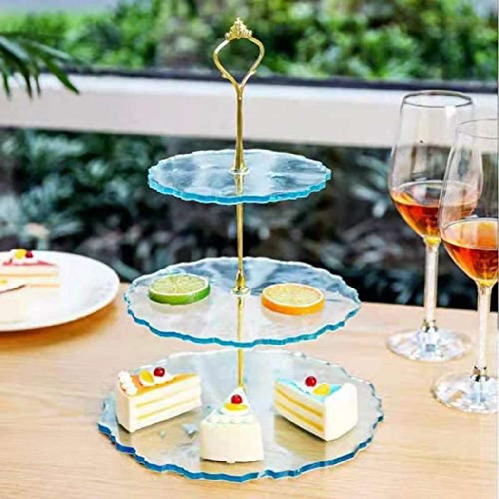 DIY Resin Tray Molds 3 Tier Cake Trays Casting Moulds Tool With Tray Holders