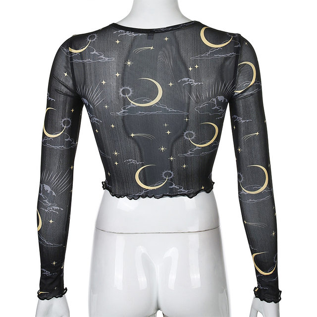 sun moon mesh top
