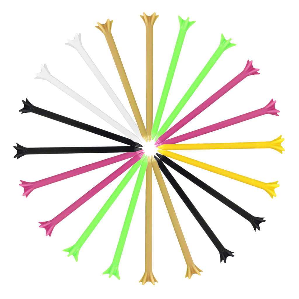 20x PE Plastic Golf Tee 3-1/4 Inch Durable Claw Tees Training Aids Assorted