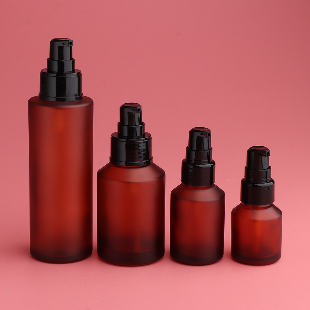 2x Empty Glass Aromatherapy Bottle Essence/Lotion Amber Essential Oil Bottle