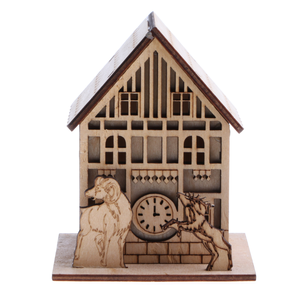 3D Wooden Jigsaw Puzzle Assembly Model House Christmas Dollhouse Construction Kit for