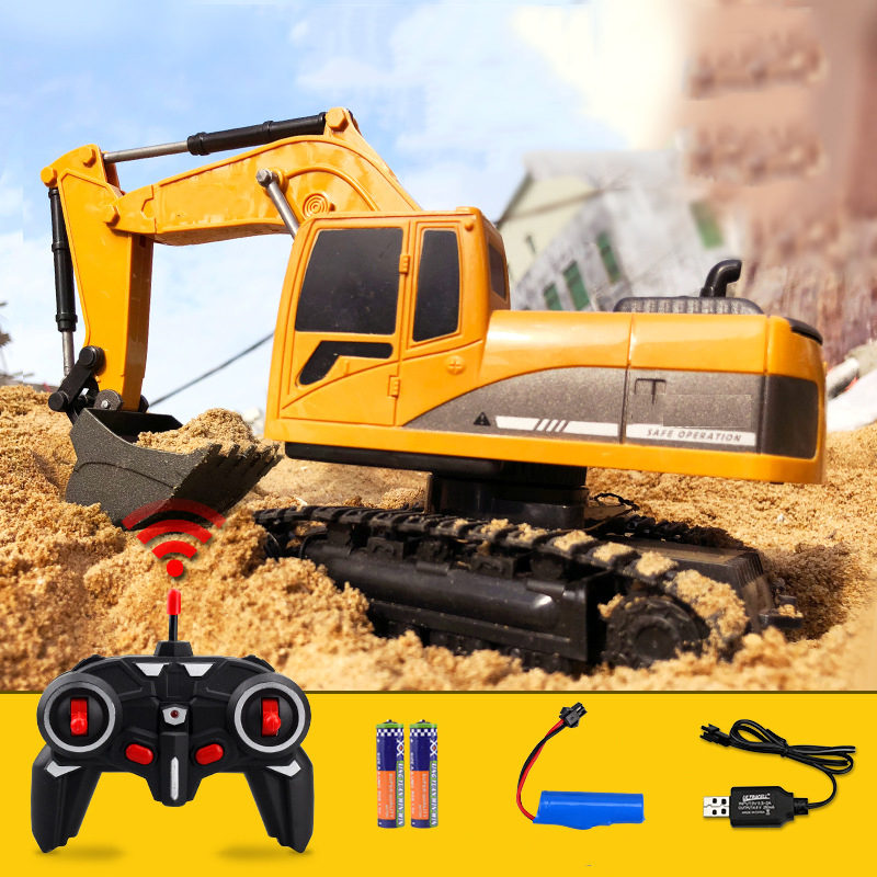 RC Excavator Remote Control Excavator Hydraulic Toys Model Digger Bulldozer