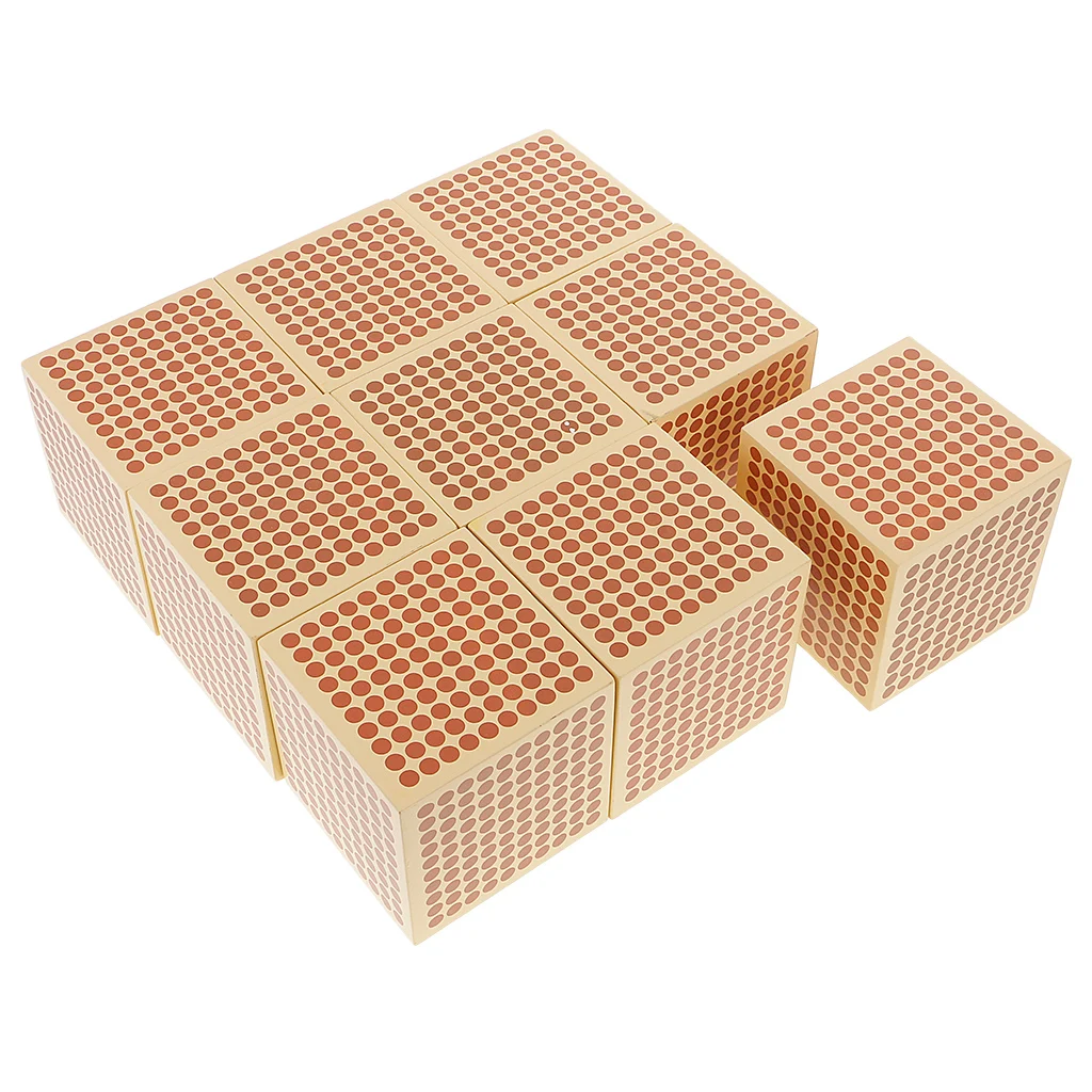 9Pcs Thousand Cubes for Kids Children Montessori  Developing Toys