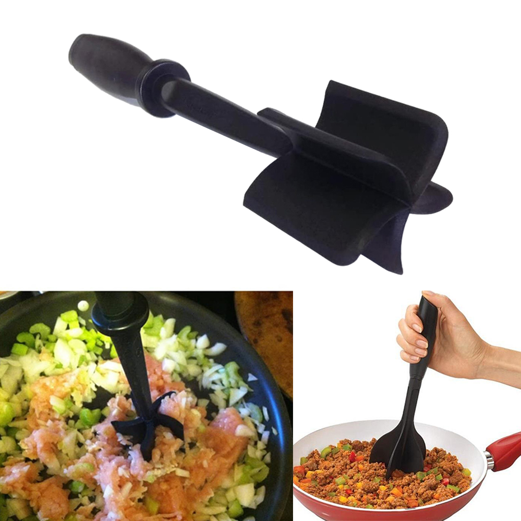 5 Curve Blades Ground Beef Masher Heat Resistant Meat Masher Hamburger Meat