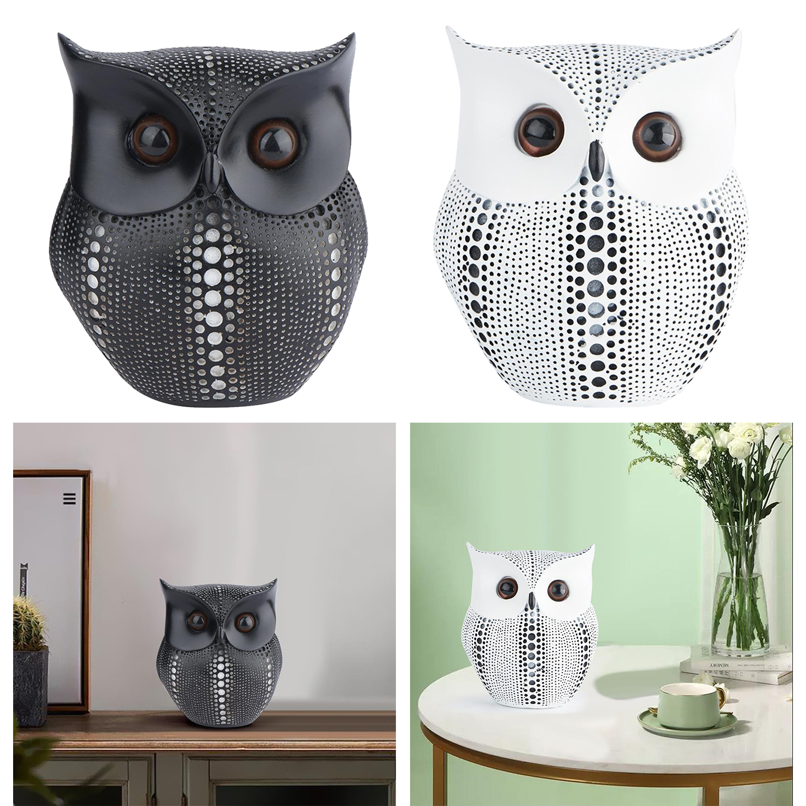 Owl Shaped Sculpture Ornament, Nordic Style Ornament Crafts Stand, for Home Office Desktop Table Study Store Decoration