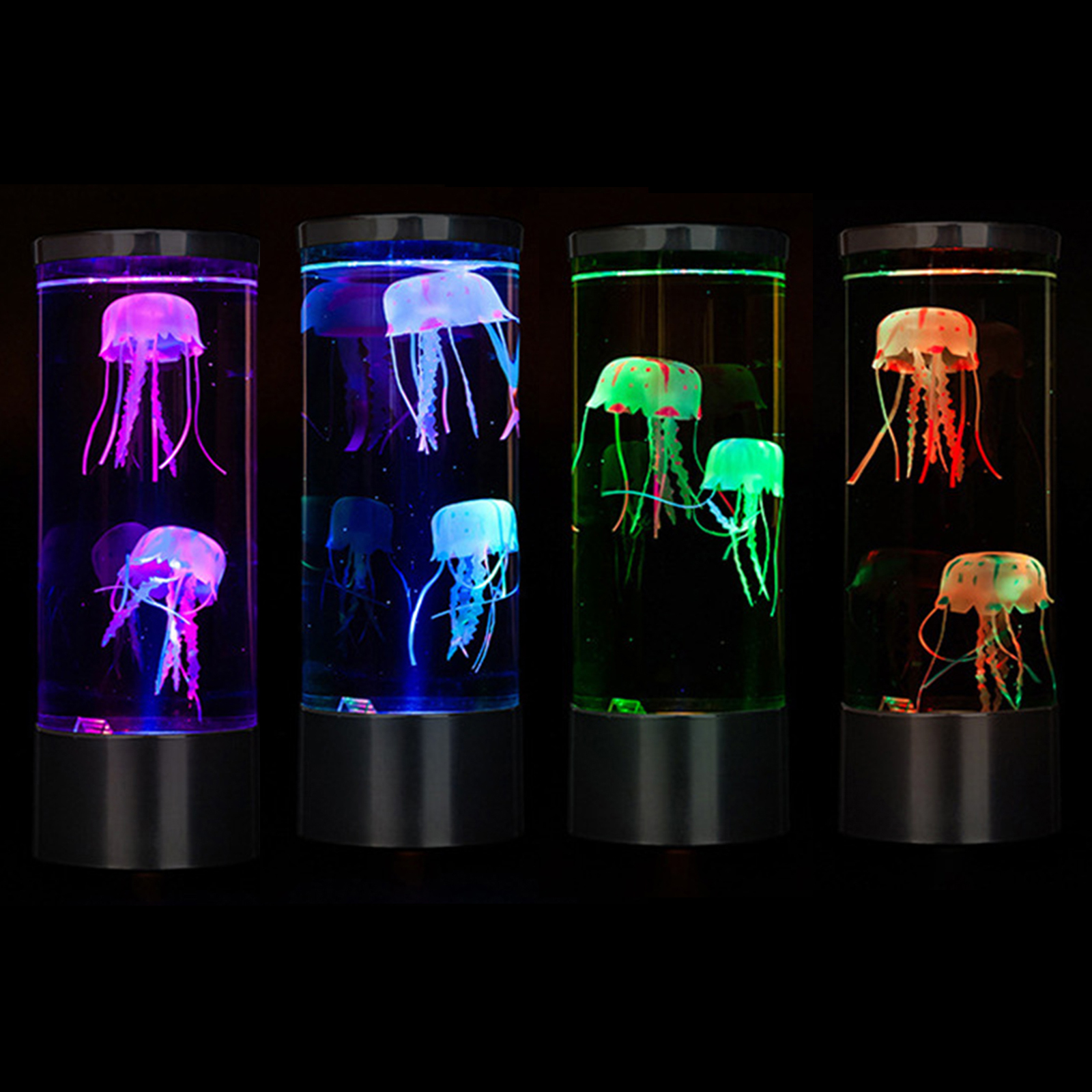 Mini Desktop Jellyfish Lamp Desk Decor Lamp A Sensory Synthetic Jelly Fish Tank Aquarium Mood Lamp Excellent Gift