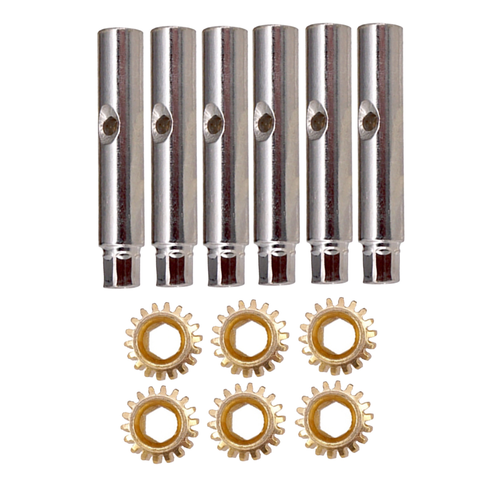 6pcs Hexagonal Open Gear Tuners Tuning Pegs Machine Heads Mount Hex Hole 1/18 1/15 Gears and Legs for Guitar Instruments