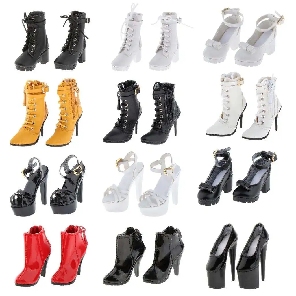 Details about   1/6 Female Soldier High Heels Shoes Stud Short Boots for 12" Action Figure Red 
