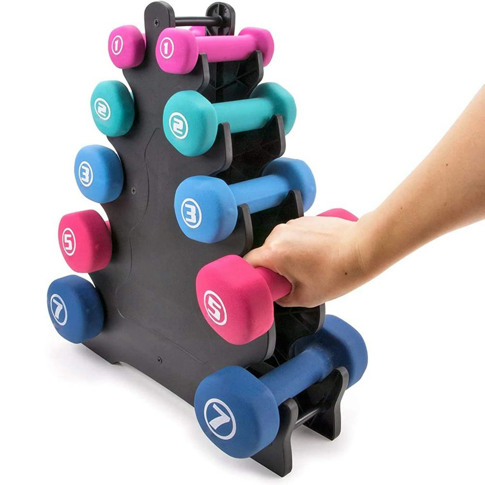 QINGXIANG Fitness Space Saving Storage Holder Portable Dumbbell Rack Home Gym Exercise Accessories Organizer 5 Layers Vertical Office 