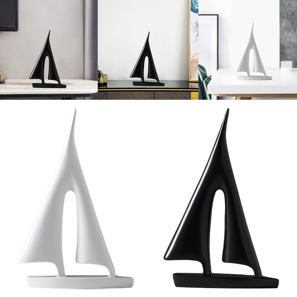 Abstract Resin Sailboat Model Decoration Modern Sailing Ship Nautical Sculpture Home Bedroom Desktop Bookshelf Decor Art Crafts