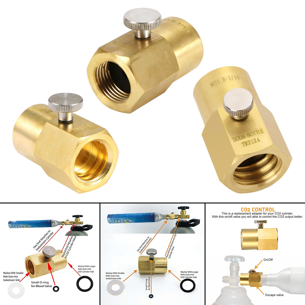 Transfer adapter from large CO2 bottles into cylinders for 