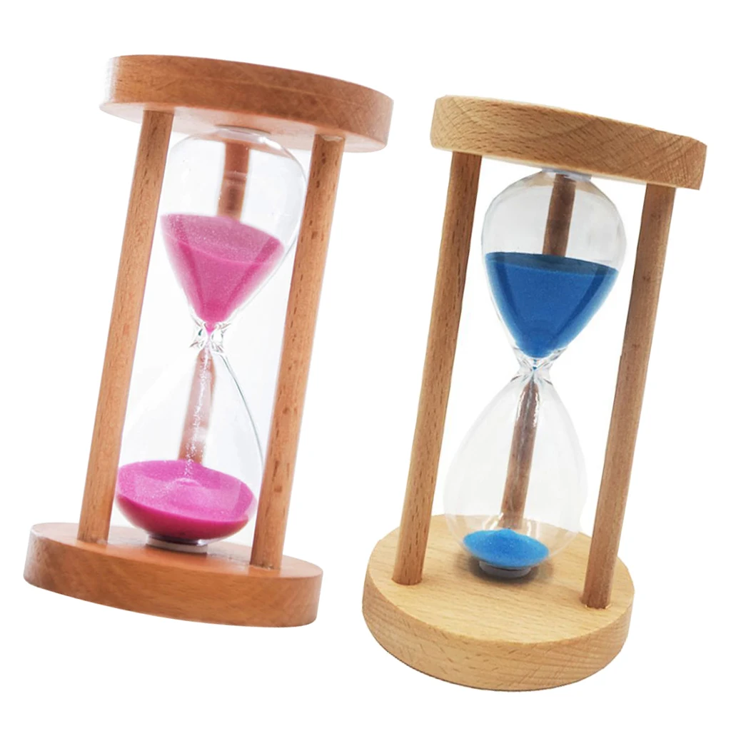 10 15 30 Minutes Hourglass Timer Wooden Framed Sandglass Sand Timer Clock Kitchen Tools Home Office Table Decor Math Toy Gift