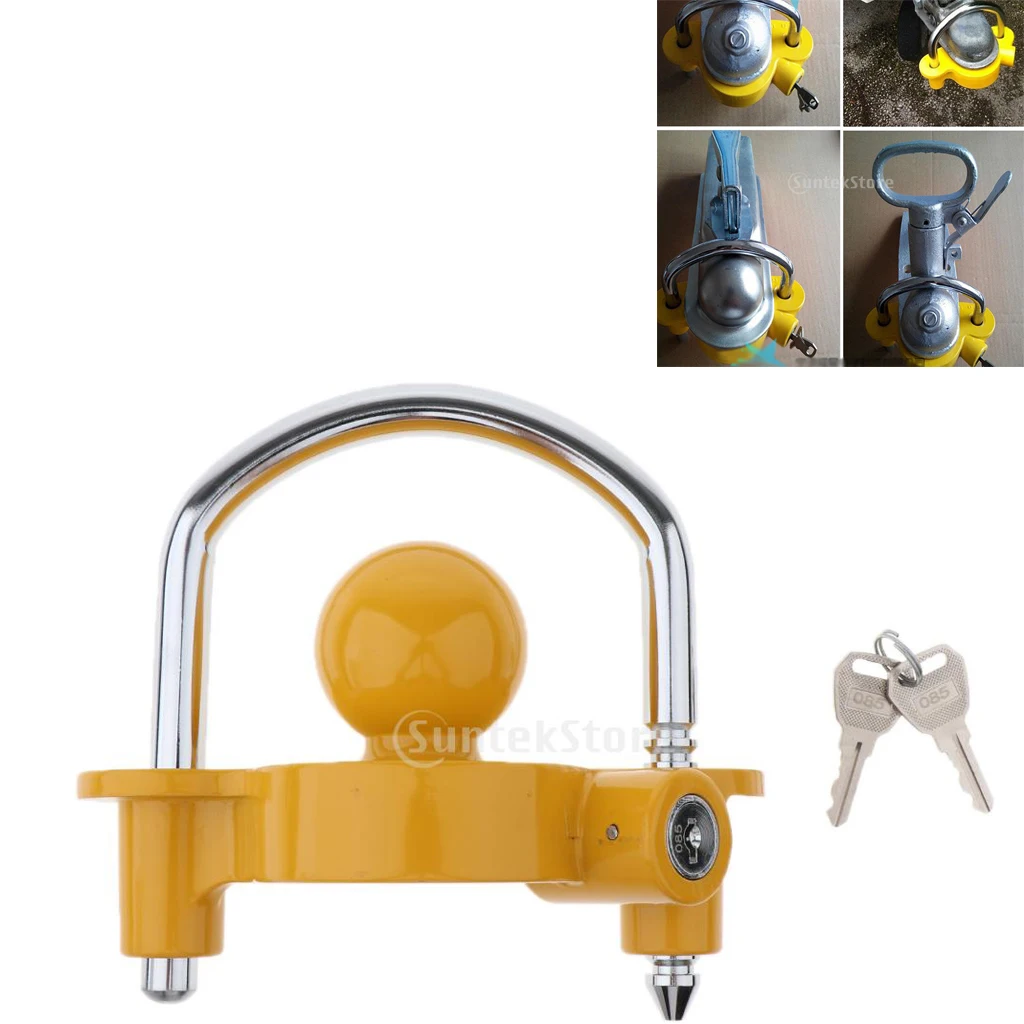 Universal Boat Motorcycle Trailer Zinc Alloy Ball Coupler Lock Heavy Duty Hitch Lock Motor Anti-Theft Lock Height Adjustable