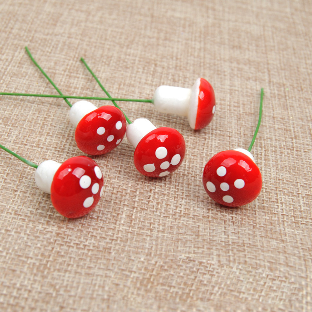 Title 6, Mini champignon rouge de jardin, 50 pièces, pet...