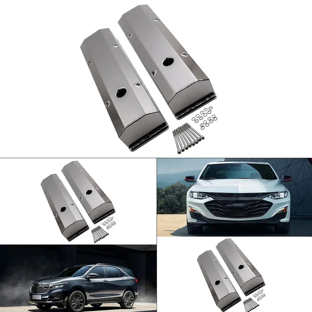 Tall Valve Covers 327 383 400 Car Part Vehicle 283 302 305 Stainless Steel Polished Fit for Chevy 350 1958-1986 Sbc