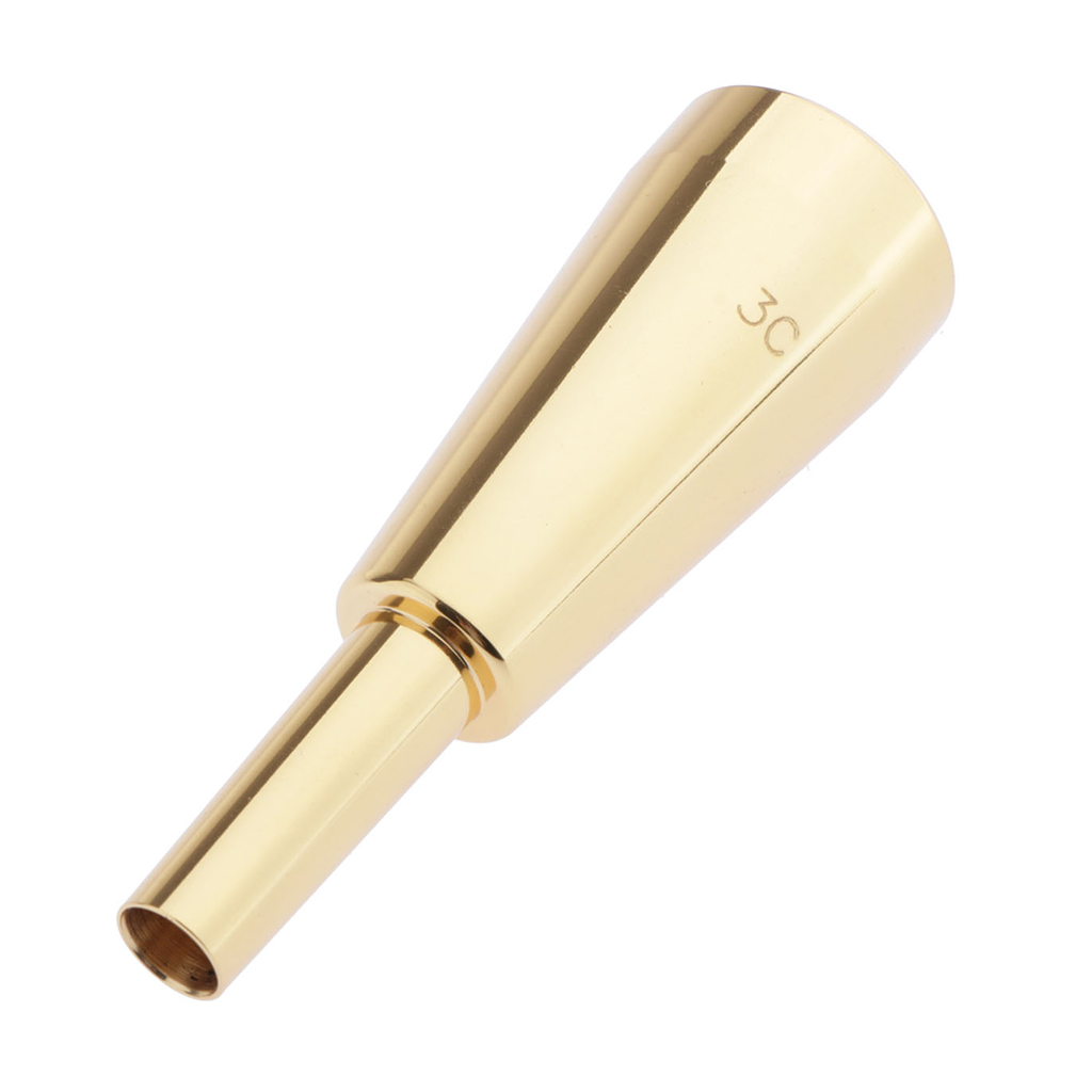 3C Size Instrument Accessory Trumpet Mouthpiece - Heavy Duty Gold Plated