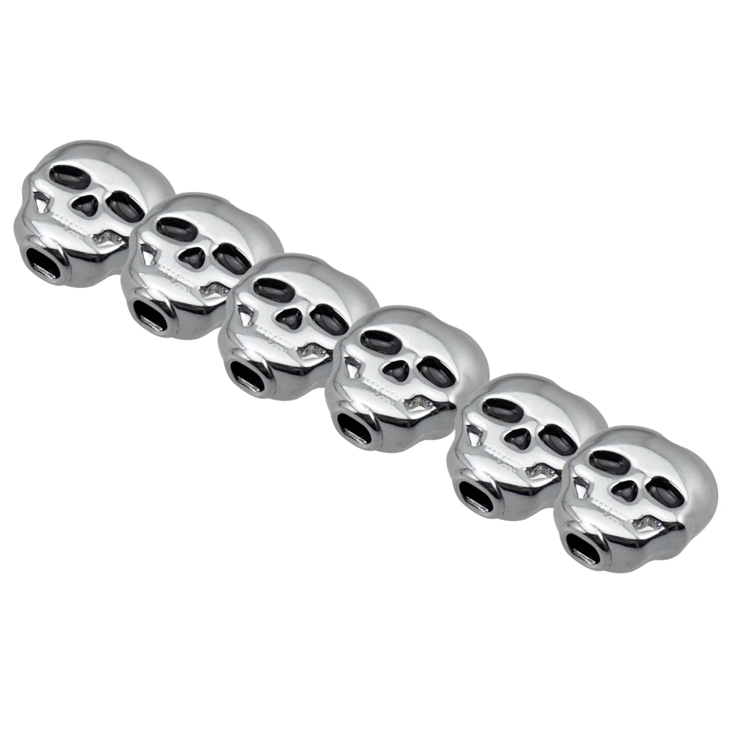 6 Pieces Skull Shape Ebony Buttons with Screws and Washers Classical Guitar Tuning Peg Key Set Tuner Button