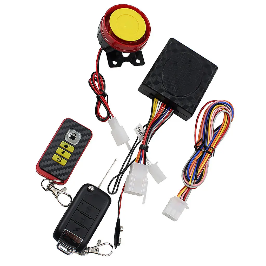 Motorcycle Bike Security Alarm System Immobiliser Remote Control Engine Start Stop Kit 12 Volt