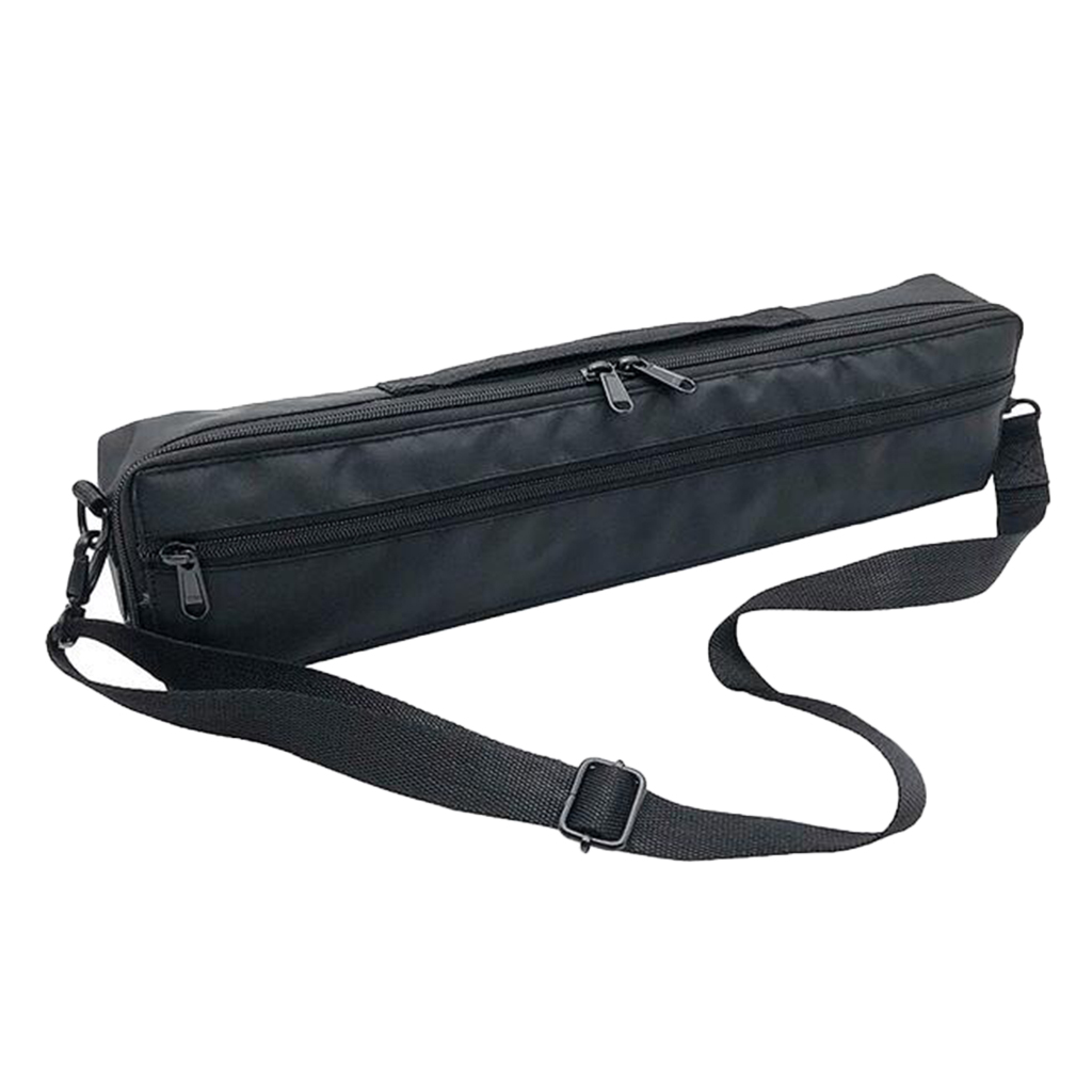 Portable 17 Holes Flute Carrying Bag Black Canvas for 17 Hole Flute Accs