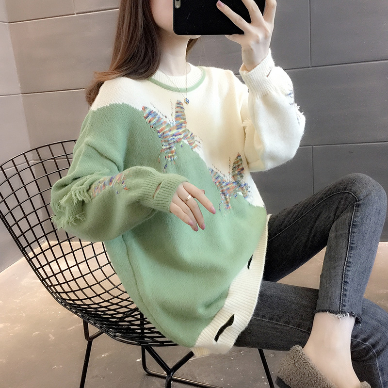Pullover Women's Sweater Fashion Knitted Embroidered Sweater Autumn Winter Oversized Woman Sweaters Pullover Women's Sweater Fashion Knitted Embroidered Sweater Autumn Winter Oversized Woman Sweaters