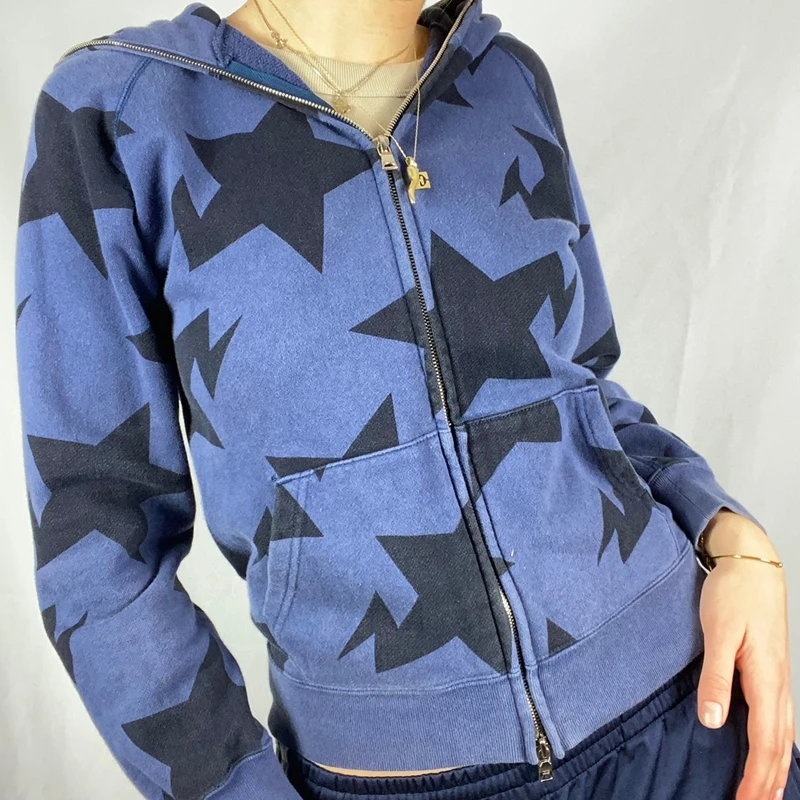 Harajuku Spring Autumn Sweatshirt Gothic Women Long Sleeve Zip Up Hoodies Gothic Streetwear Y2K Aesthetic Hip Hop Coat Tops