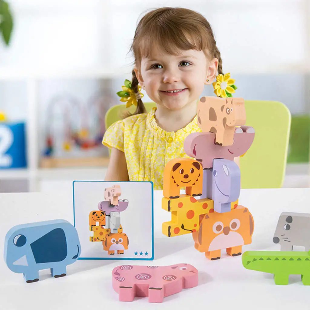 10Pcs Balancing Stacking Game Development Montessori for Kids 3 Years Up
