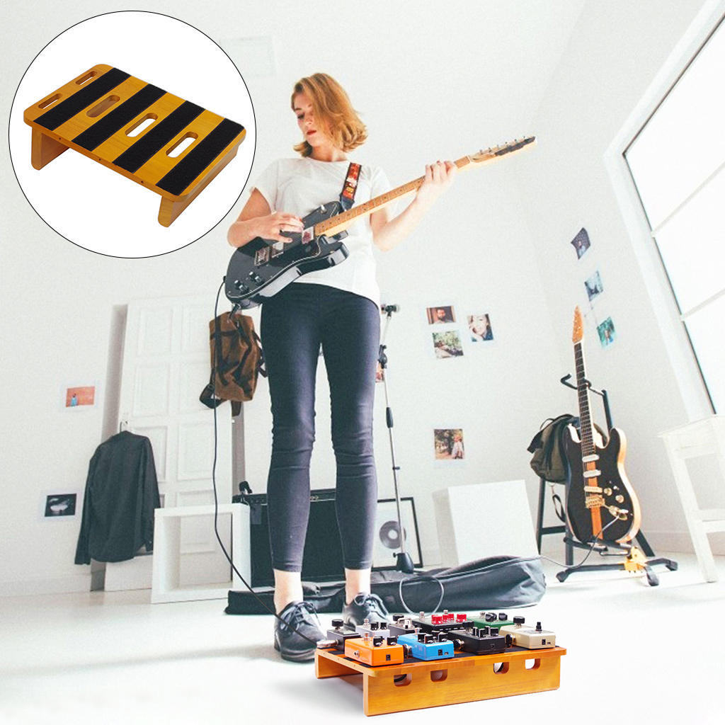 Solid Wood Guitar Effects Pedal Board Multi Effects Loop Pedal Anti-Slip with Cable Tie Pedalboard Hide Cable Guitar Accessory
